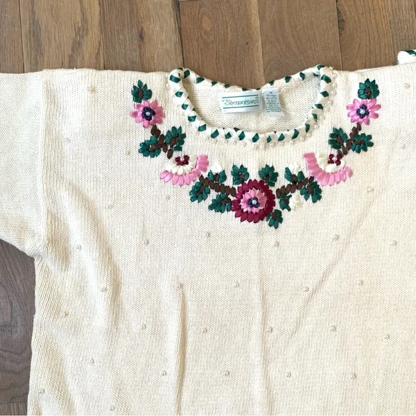 Vintage Collectible Shenanigans Knit Sweater With Ribbon Accents Size Medium - Image 6