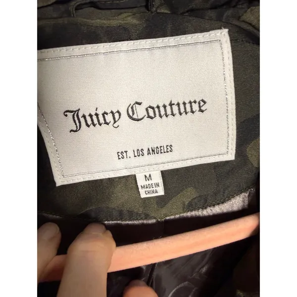 Juicy Couture Camo Puffer Moto Jacket Green Camouflage M NWT Y2K Streetwear‎ - Image 7