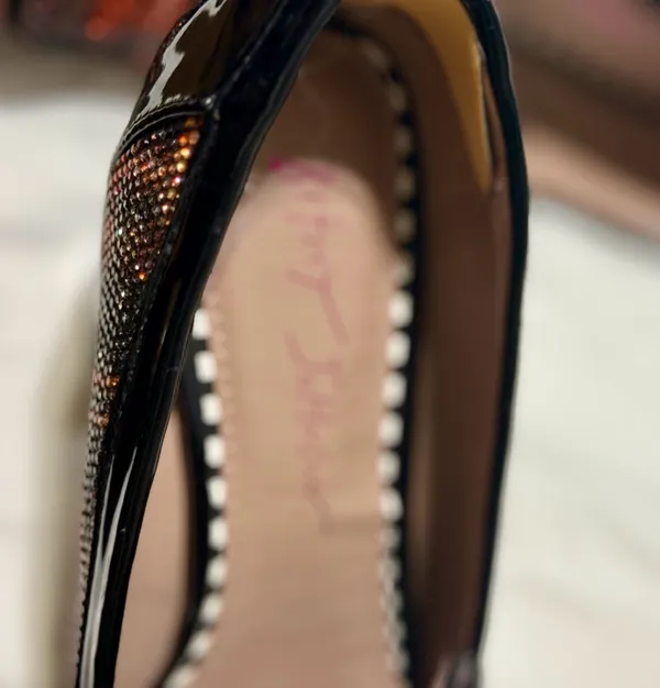 Betsey Johnson Adelyn Rhinestone Plaid Loafer Platform Heels - Image 7