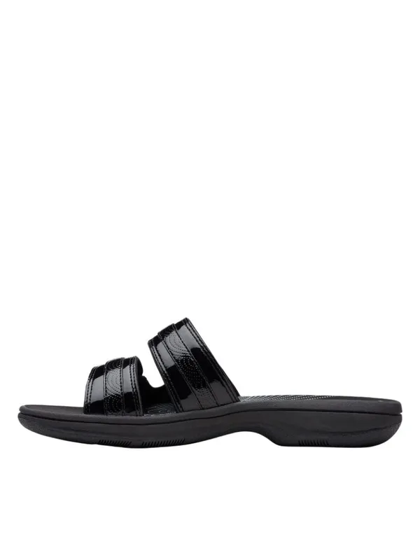 NWT Clarks Patent Breeze Piper Slide Sandal 26171970 Black 9M - Image 3