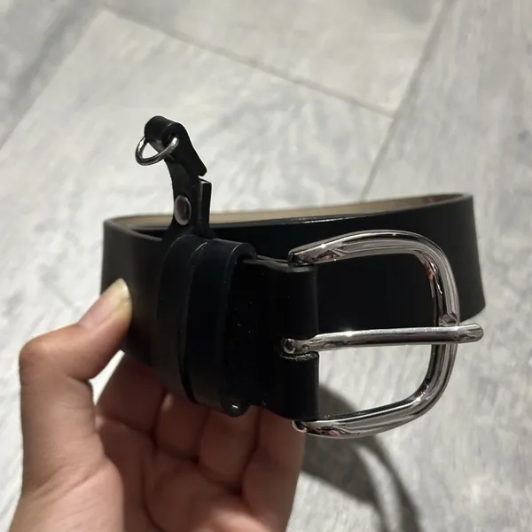 Black Belt Women’s 35 inch silver buckle medium small basics essentials - Image 2