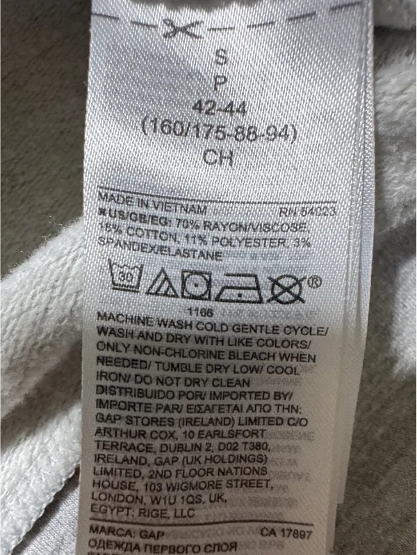 GAP Cozy Gray Snap-Button Sweatshirt - Size Small - Image 6