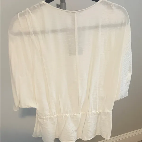 H&M Cream V-Neck Blouse - Image 2