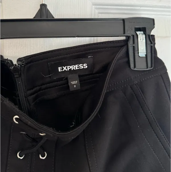 Express black lace up mini skirt  - Image 3