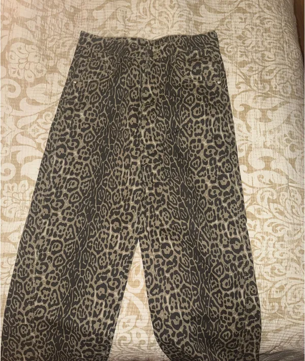 Cheeta Denim Pants Gray Size L - Image 3