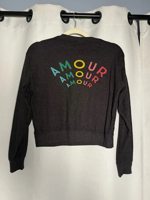 Spiritual Gangster Amour Savasana Pullover Sweater Dark Grey and Rainbow Size S - Image 6