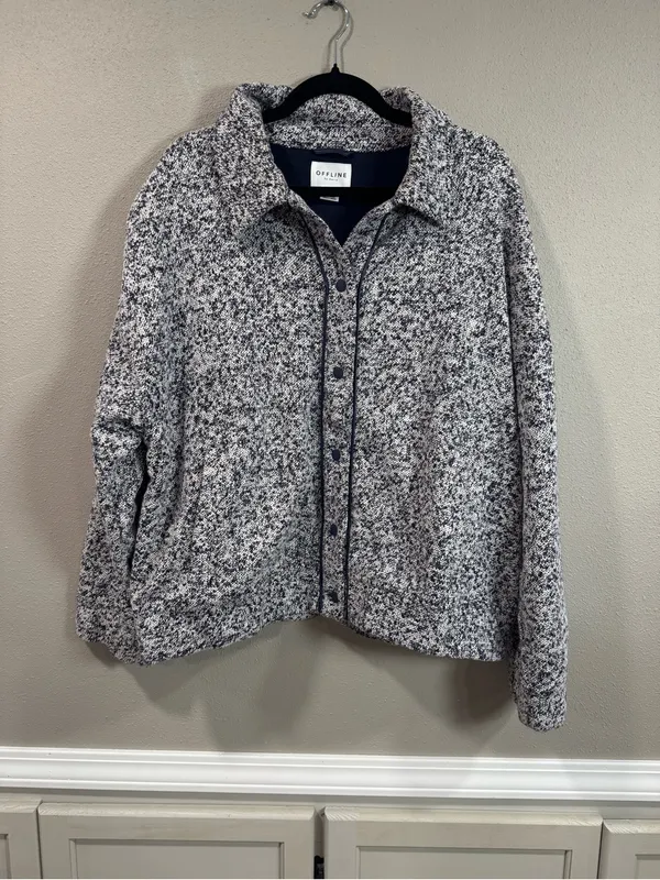 Aerie Heathered Button-Up Shacket - Image 2