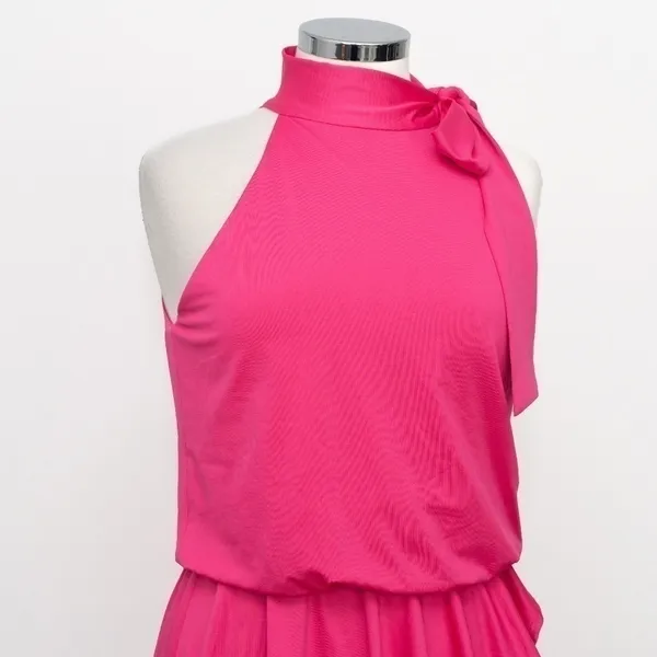 Black Halo. Pike High Neck Drape Front‎ Mini Dress. - Image 8