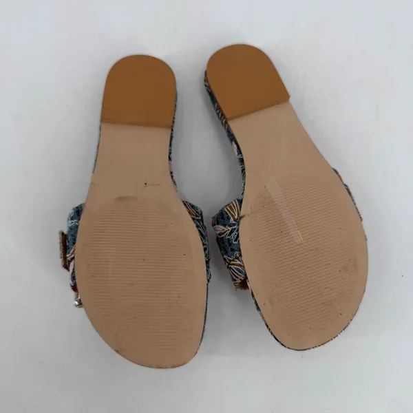Steve Madden Marika Slide Sandals Si 7‎ Blue Floral Rhinestone Resort Vacatione - Image 5