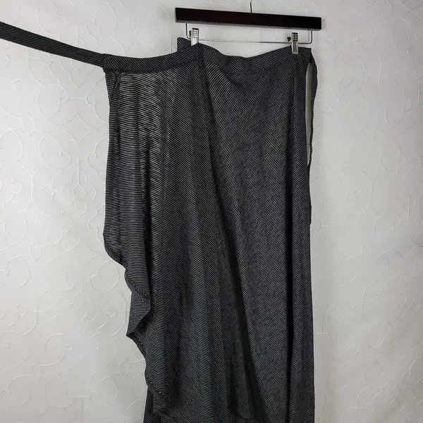 Susina Women's Skirt XS Black Striped Wrap Knit Draped Soft Maxi Tie Waist - Image 5