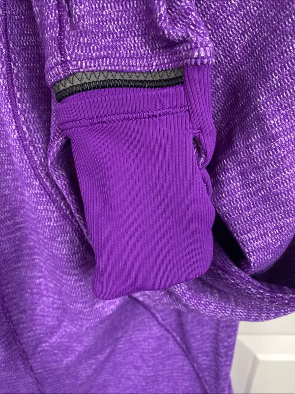 Lululemon Runderful Jacket 1/2 Zip Purple Women’s Pocket Thumbholes 8 outerwear - Image 6