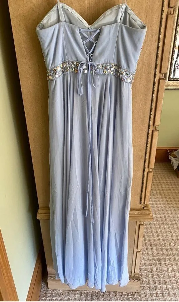 Light Blue Sprkly Prom Dress - Image 4