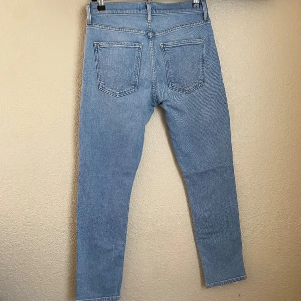 Agolde Toni Mid Rise Straight in‎ Pristine size 26 skinny distressed light wash - Image 6