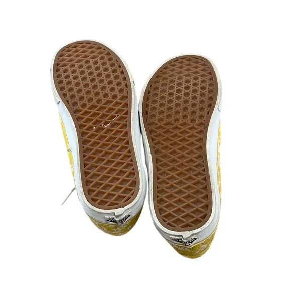 Vans Women's Size 7 Yellow Floral Print Lace-Up Sneakers - Image 8