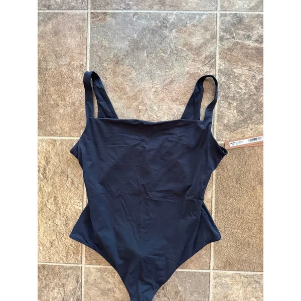 Skims Fits Everybody Square Neck Bodysuit Onyx Size Large - Image 5