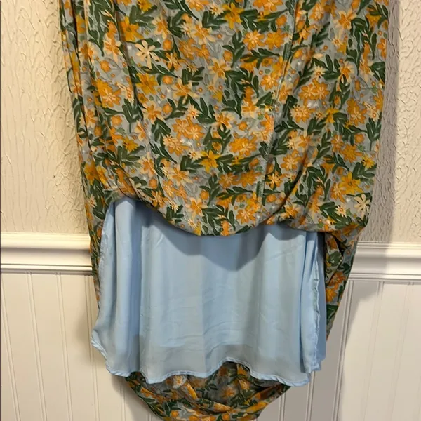 Lush Tropical Floral Spaghetti Strap Dress size small - Image 11