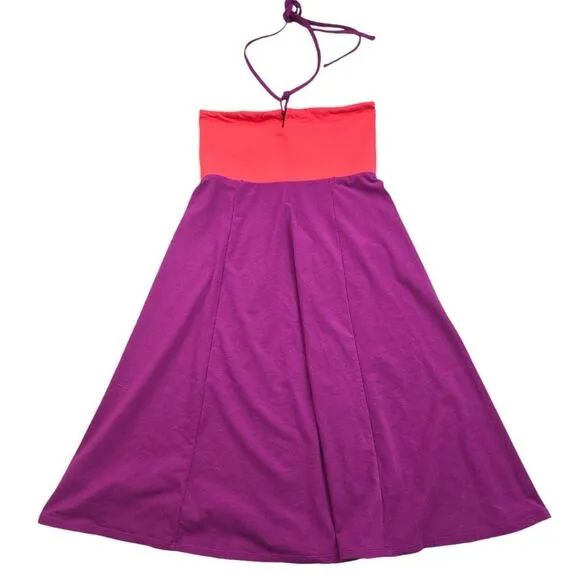 Prana Red Magenta Color‎ Block Solana Strapless Dress Convertible Skirt Small - Image 3