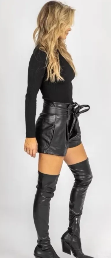 These Three Boutique Leather Shorts Faux - Image 7