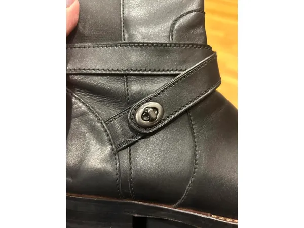 COACH black leather silver turnlock TALL FLAT riding boots - Image 8
