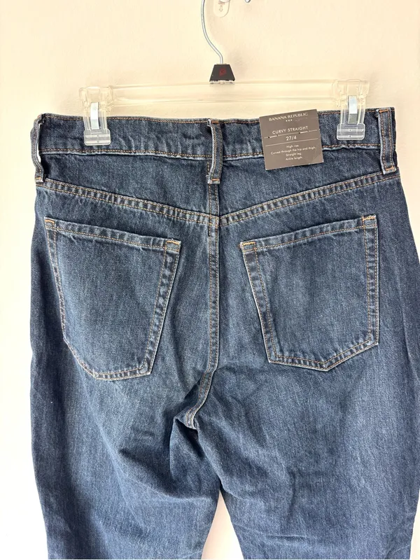 Banana Republic Curvy Straight High Rise Ankle Jeans Dark Wash Denim NWT - Image 7