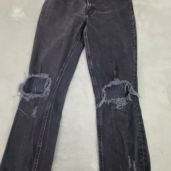 Abercrombie‎ & Fitch Size 26 2R Curve Love High Rise Mom Jean Distressed Black - Image 3