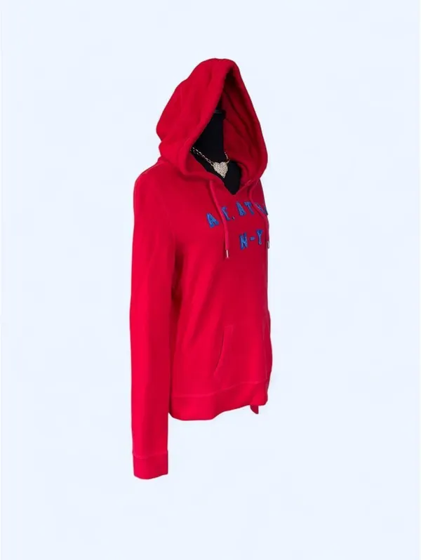 Vintage Y2K Abercrombie & Fitch Preppy Collegiate 00s Red Hoodie size small - Image 3