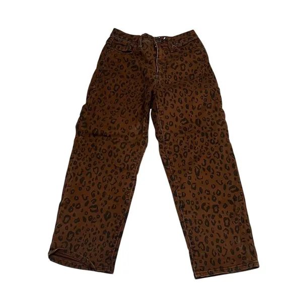 Universal Threads Women's Leopard Print High-Rise Jeans Size 0 Brown - Image 2