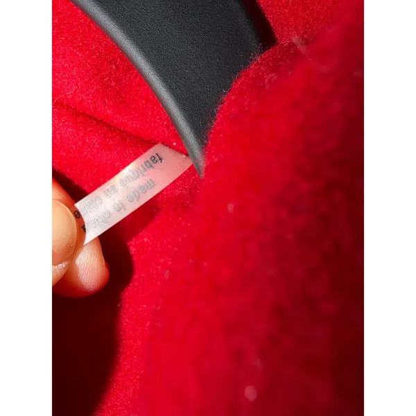 Guess Red Double Breasted Belted Pea Coat Women Size S Rouge Wool Blend Jacket - Image 2
