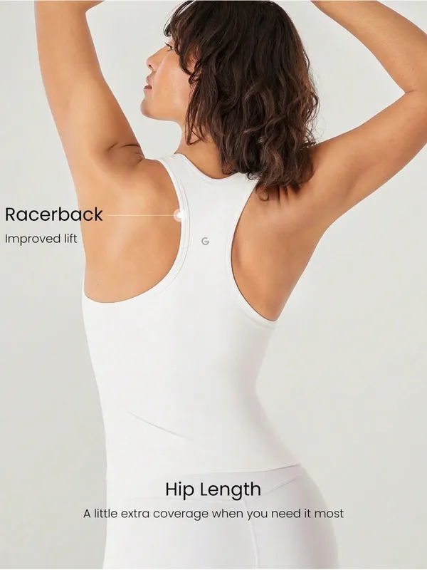 Glowmode FeatherFit™ Routine Round Neck Racerback Tank White Large NWT - Image 3