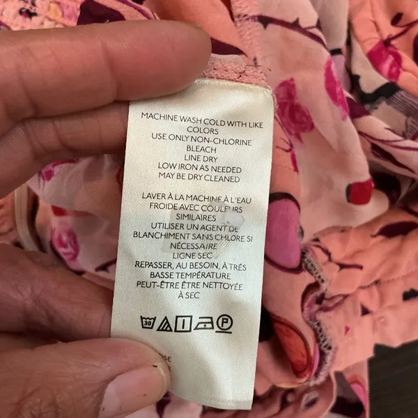 Maeve Anthropologie Anisa Perfume Floral Smocked Peplum Top Pink S Velvet Trim - Image 7