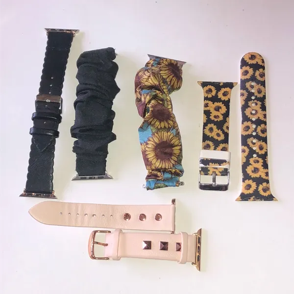Apple Watch Interchangeable Women's Watch Band Set - Black, Sunflower, Pink - Image 2