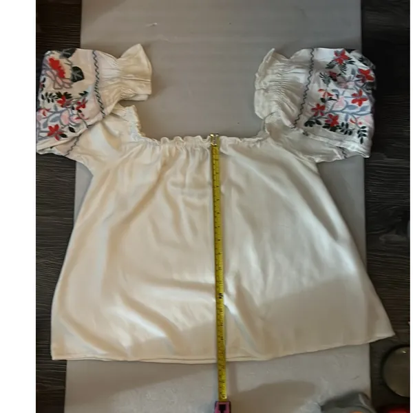 SugarLips Embroidered Off Shoulder Boho Top S Festival Concert Summer Floral - Image 10