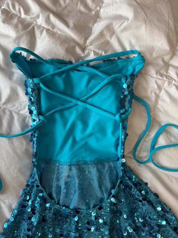Tasteful Girl Ravewear Angel Sequin Mini Dress Blue XS - Image 6