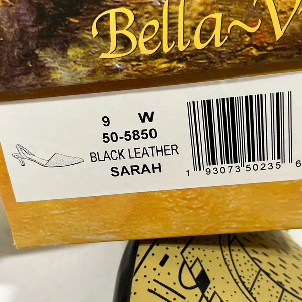 Bella Vita Leather Slingback Sarah Kitten Heel‎ Pump Womens 9w Black New In Box - Image 9