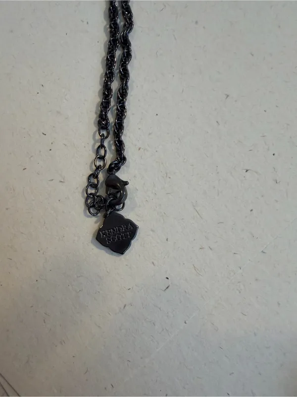 Rare Retired Kendra Scott Rayne Gunmetal Labradorite Tassel Long Necklace - Image 2