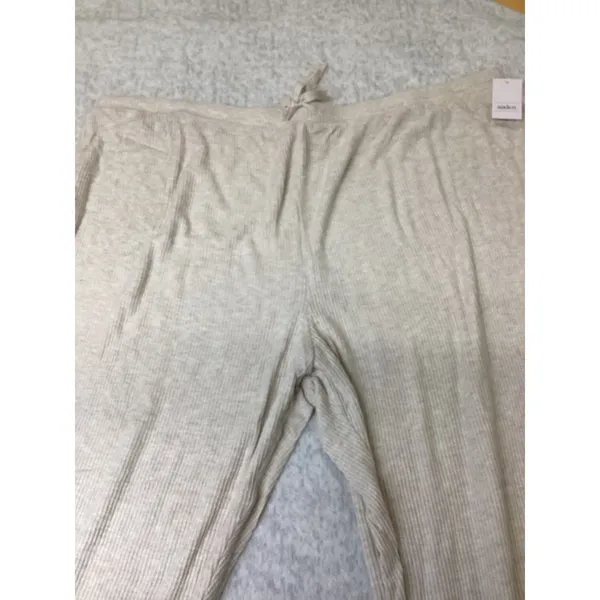 Auden Women Oat Beige Ribbed Knit Pajama‎ Jogger Pants 3X K86GGG….. - Image 2