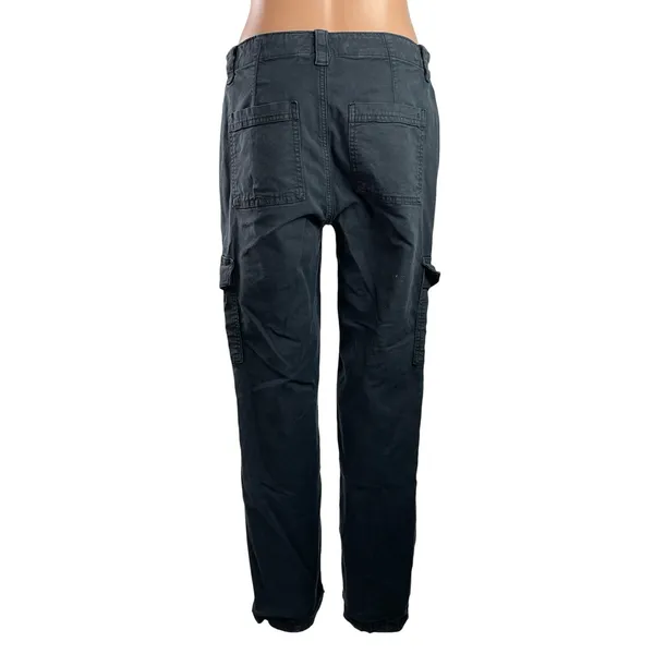 American Eagle Women's Black Stretch Straight Leg Cargo Trousers Jeans Pants 8 - Image 3