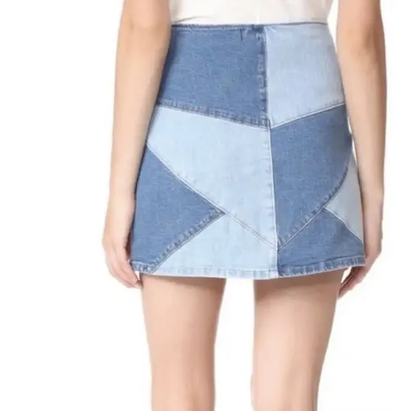 Madewell patchwork denim mini skirt, size 28 Festival Boho Hippie Streetwear Y2K - Image 7
