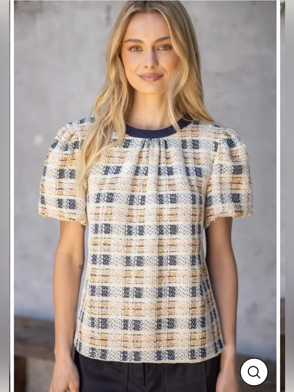 New With Tags Voy Tweed Bubble Sleeve Top Sz S - Image 7