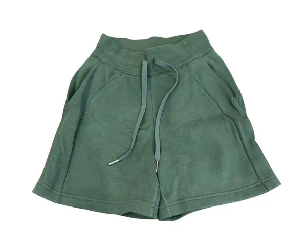 Lululemon Oversized Scuba Full Zip Hoodie and High rise shorts set Medium Forest - Image 3