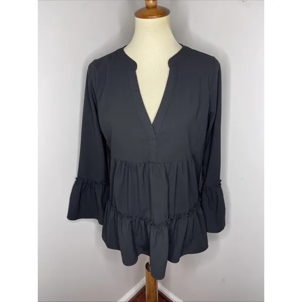 Tuckernuck Pomander Place Black Kenzo Crepe‎ Blouse Top Women's Size Medium - Image 2