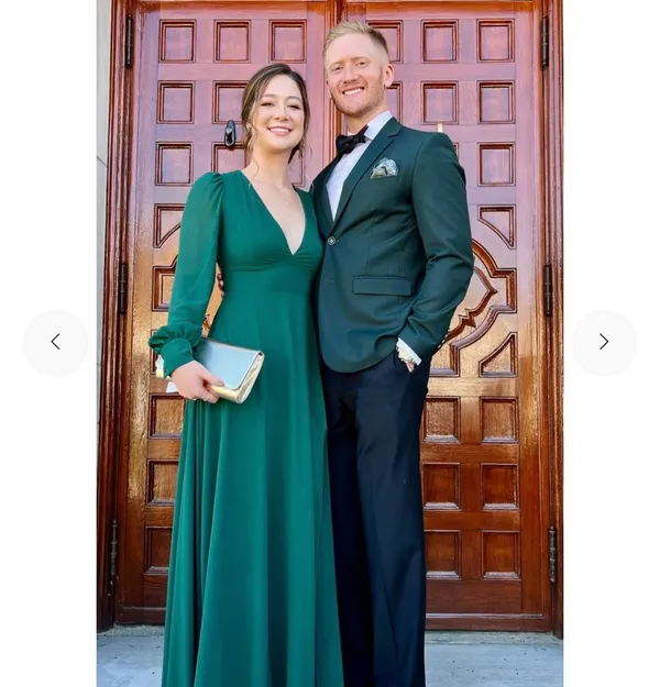 New Lulus Divine Hunter Green Backless Maxi Dress Size Large MSRP $89 - Image 7