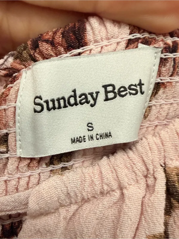 Sunday Best Aritzia Pink Floral Delilah Mini Dress Long Sleeve size Small‎ - Image 4