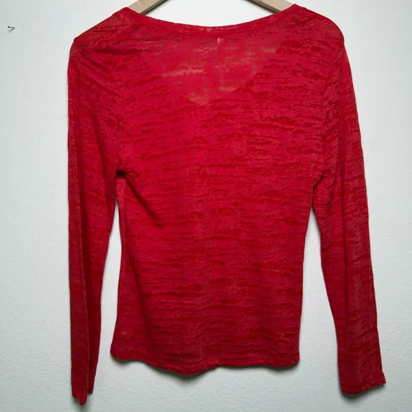 Splash y2k Women‎ Cyber Grunge Sheer Top XL Red Mall Goth V-Neck - Image 6