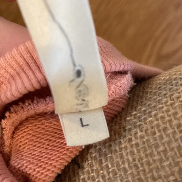 Nap Loungewear Peach Coral Oversized Sweatshirt Hi-Low Drawstring Hem Size Large - Image 7