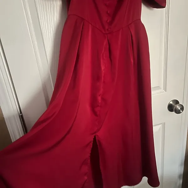 Source Unknown Burgundy Midi Dress - Image 5