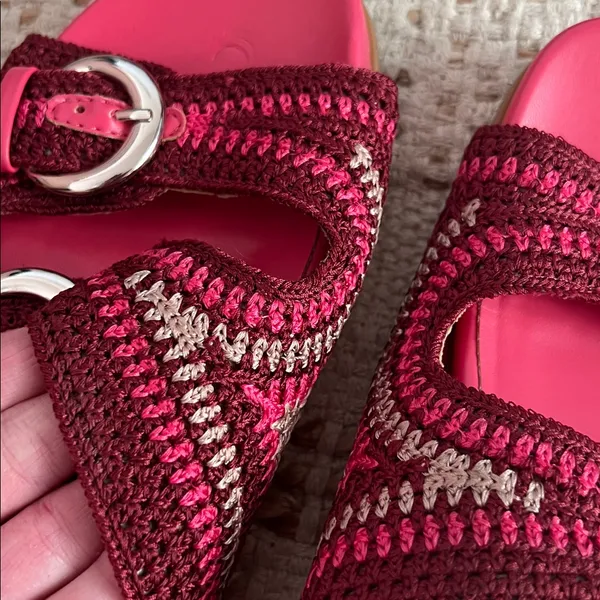 Anthropologie Dolce Vita Ralli Sandals Pink Size 7 Slip On Buckle Thick Strap - Image 6