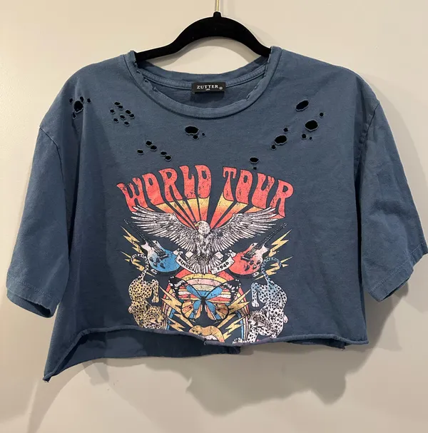 Zutter Distressed World Tour Band Graphic Tee - Image 2