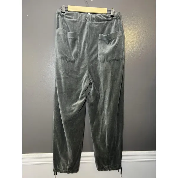 Urban Outfitters Velour Pants Womens Medium Green Jogger Drawstring Relaxed Fit - Image 4