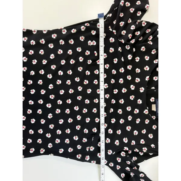 Tommy Hilfiger Black Floral Bell Sleeve Shift Dress Size 2 EUC‎ Career Chic - Image 8